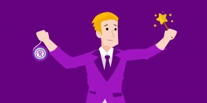 man in suit with yoyo and wand